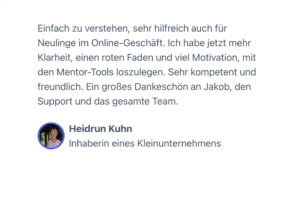 Mentortools Kundenstimmen