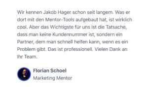 Mentortools Kundenstimmen