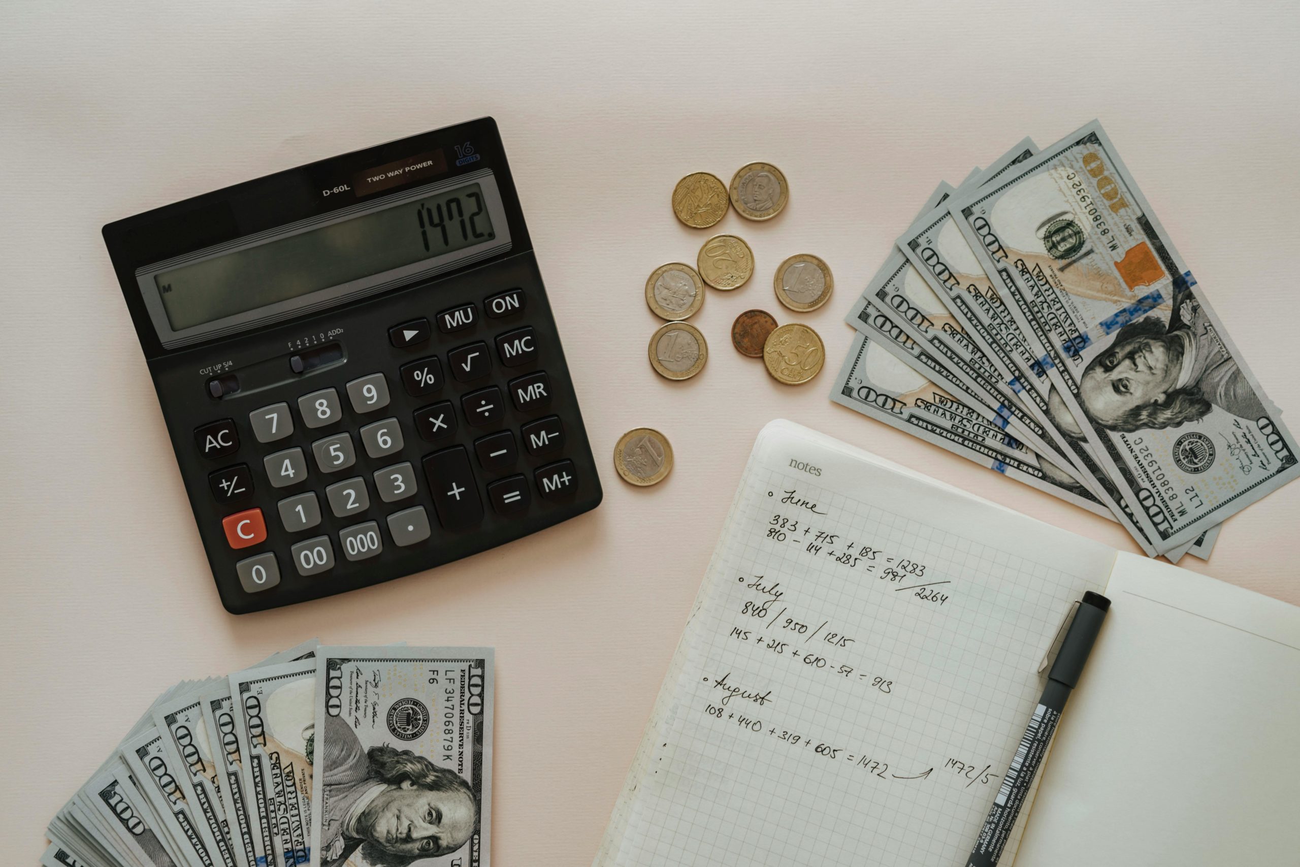 Kostenloses Stock Foto zu budgetierung, finanz, flatlay
