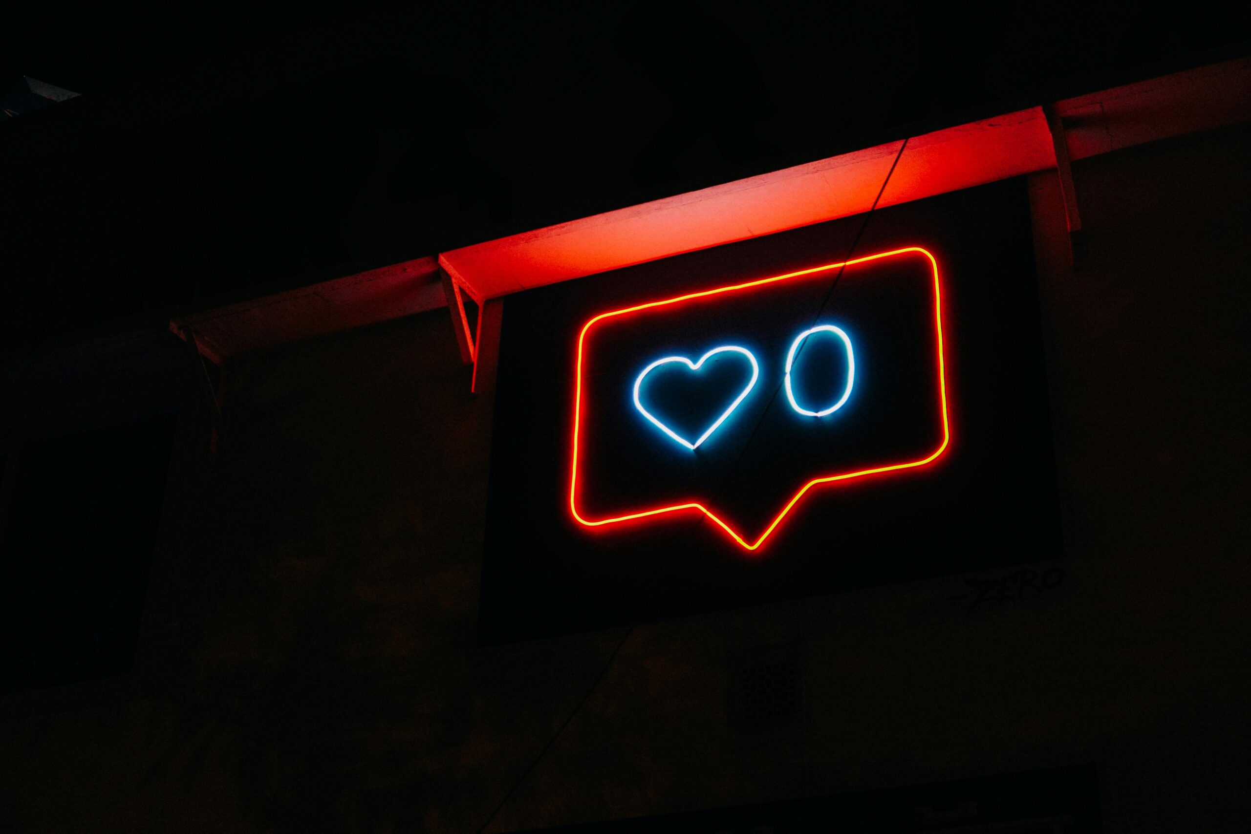 Herz Und Null Neonlicht Beschilderung
